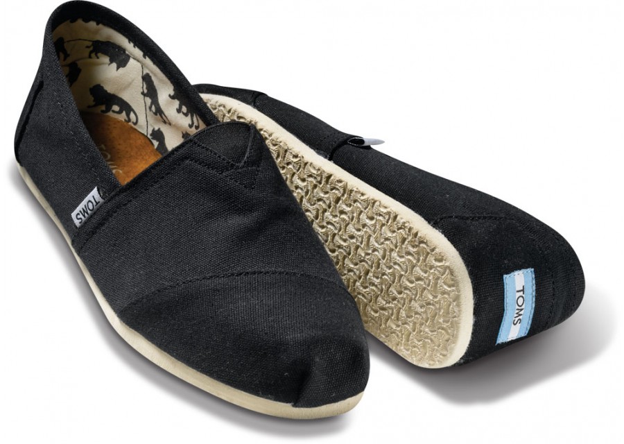 TOMS Shoes Black Canvas Classics For Men Gifts