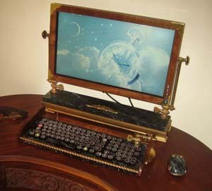 Steampunk Monitor and Keyboard