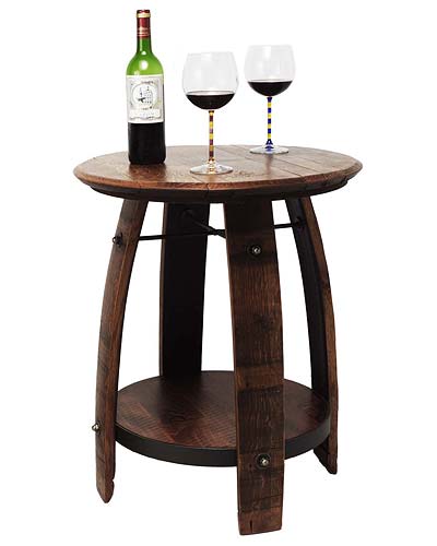 Recycled Wine Barrel Side Table